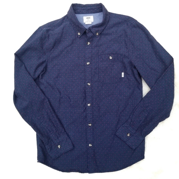 Vans button down shirt blue red men's small - Picture 1 of 4